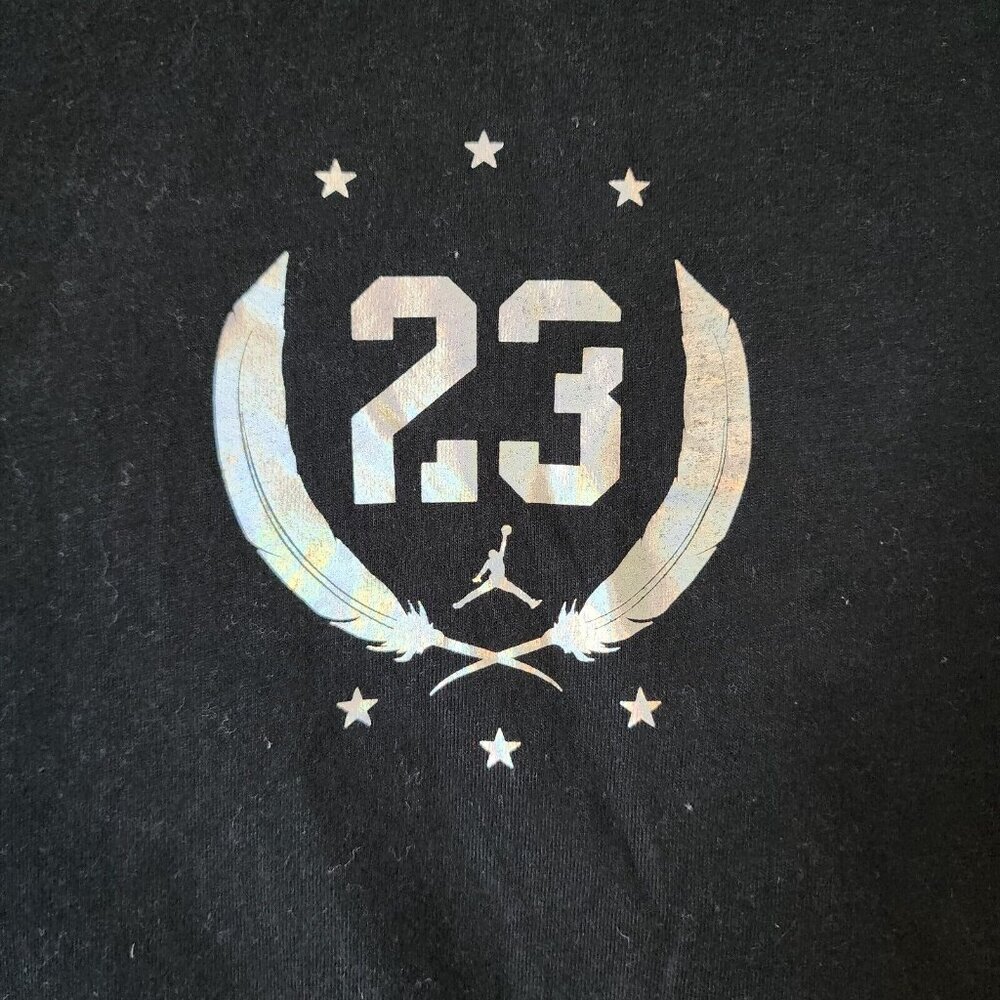 Nike Air Jordan Fold Em Long Sleeve Holographic Spellout Logo T Shirt‎ Size XXL - Picture 5 of 14